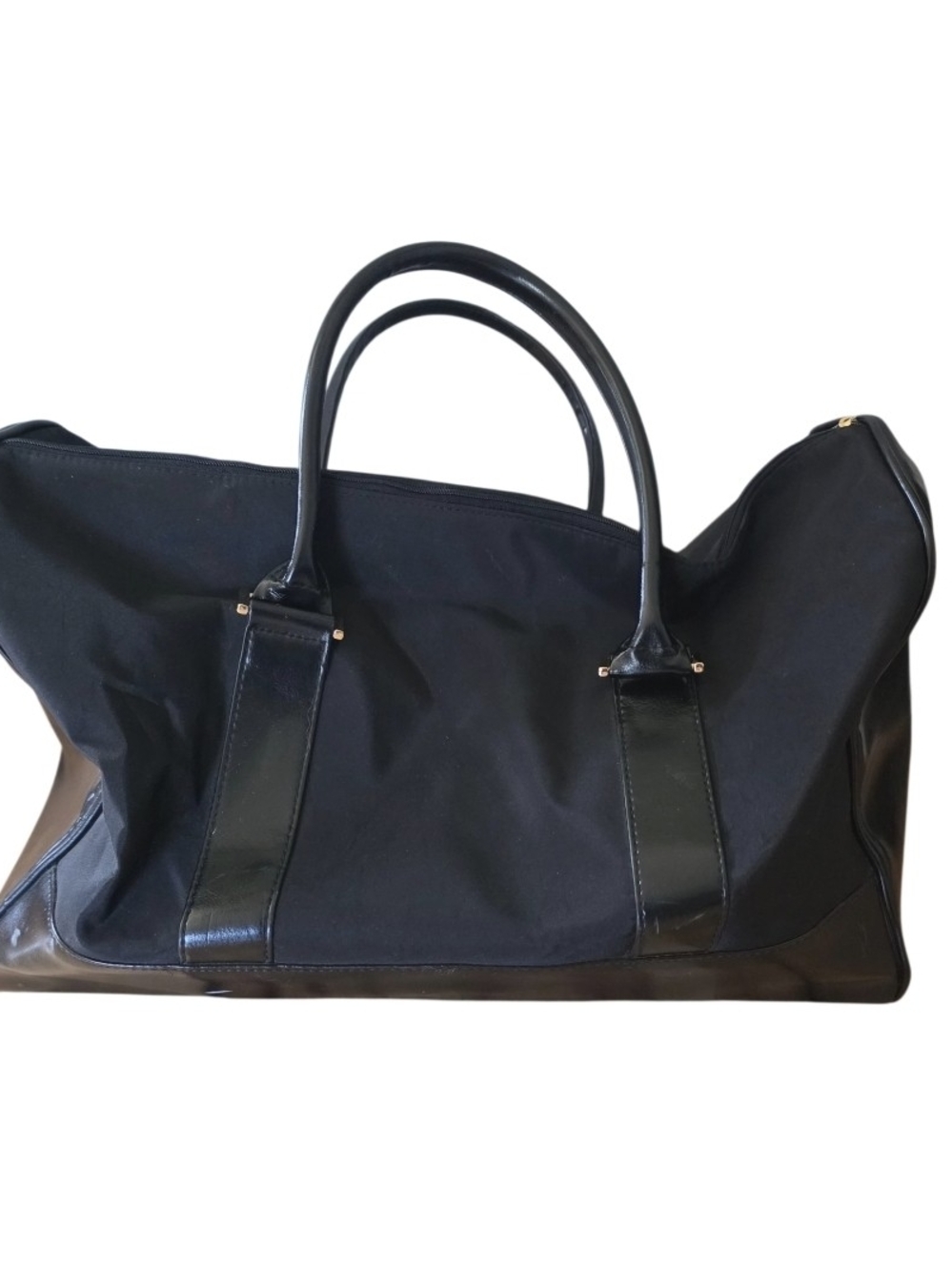 Estée Lauder Black Weekender Duffel Travel Bag Gold Hardware